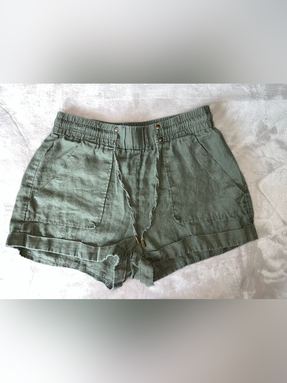 GUESS Lightweight Olive Green Women's Drawstring Shorts